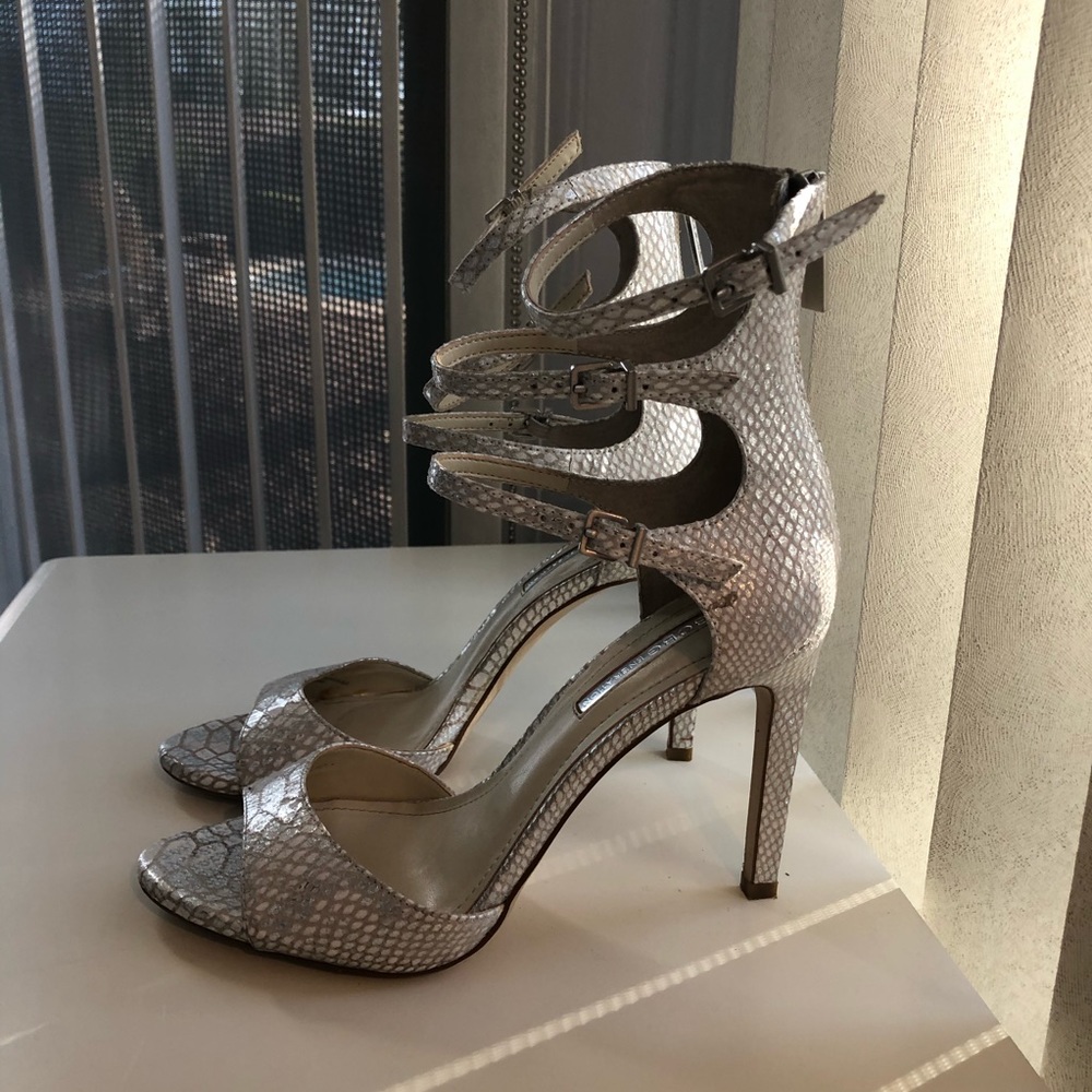 BCBG Silver Heels